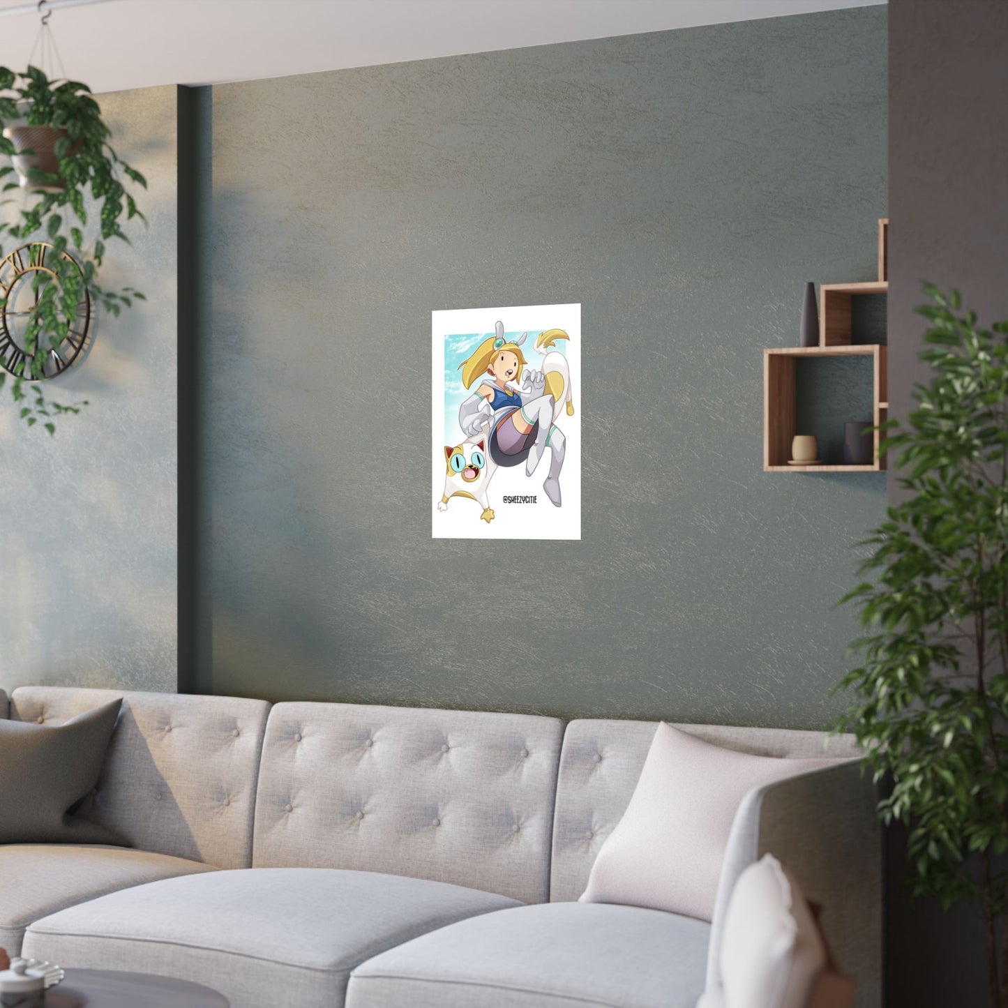 Blonde Girl and Her Cat