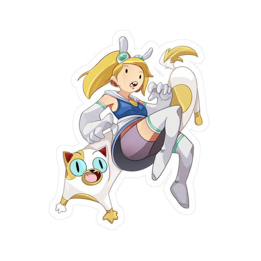 Blonde Girl and Her Cat Sticker