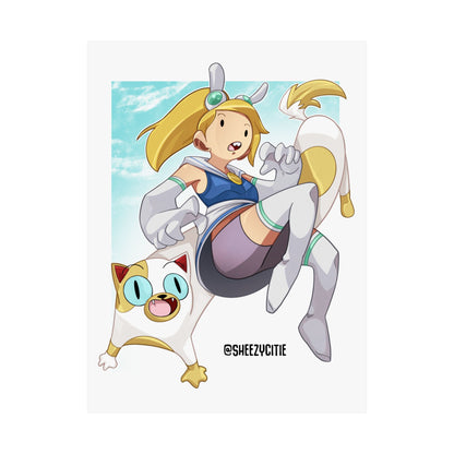 Blonde Girl and Her Cat