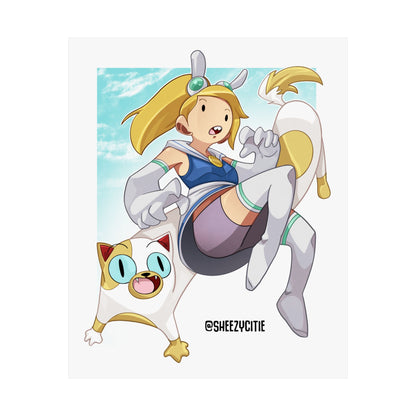 Blonde Girl and Her Cat